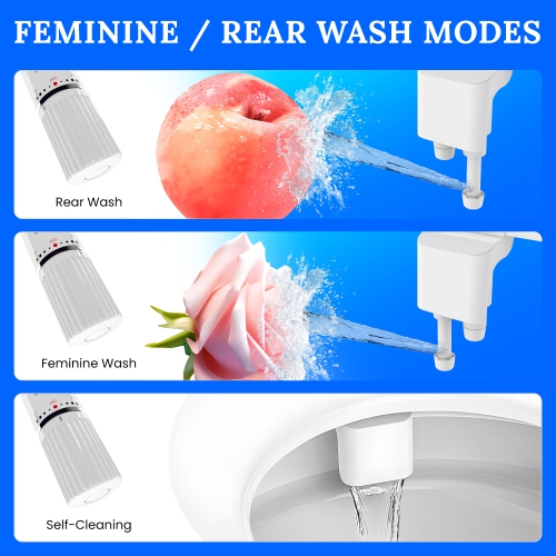 Ultra-Slim Dual-Nozzle Bidet Attachment - Adjustable Cold Water Pressure, Stainless Steel, Hygiene Upgrade,Non-Electric Bidet