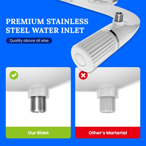 Ultra-Slim Dual-Nozzle Bidet Attachment - Adjustable Cold Water Pressure, Stainless Steel, Hygiene Upgrade,Non-Electric Bidet