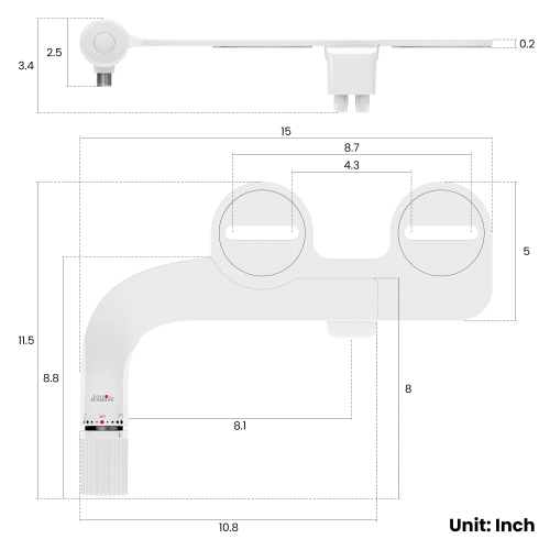 Ultra-Slim Dual-Nozzle Bidet Attachment - Adjustable Cold Water Pressure, Stainless Steel, Hygiene Upgrade,Non-Electric Bidet