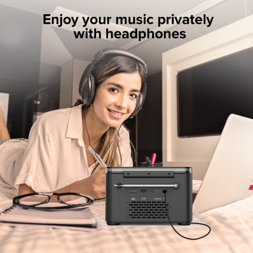 Lecteur CD Lecteur de musique rétro Bluetooth Lecteur de disque Radio FM