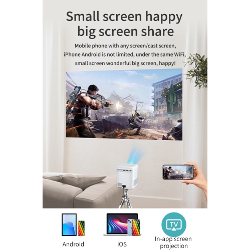 HD Home Theater Smart Portable Smart Projector Support 4K LCD Video Projector for Home Cinema