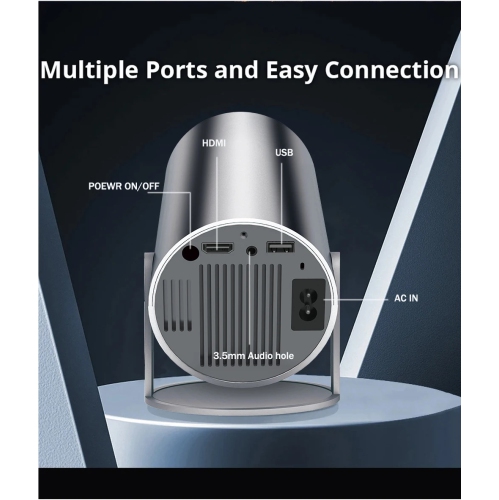 Projecteur intelligent Wi-Fi Bluetooth Prise en charge HD 4K Projecteur vidéo Android Auto Keystone Projecteur Home Outdoor Movie Projecteur