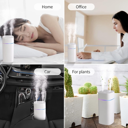 Humidifier for Plants Double Spray,Small Humidifier for Office Bedroom Desk,Portable Humidifier for Car,Auto Shut-Off
