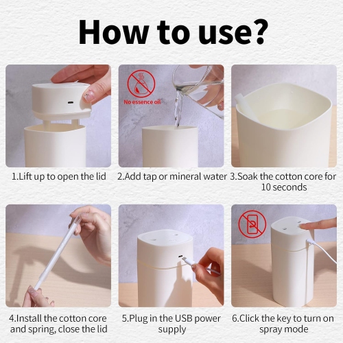 Humidifier for Plants Double Spray,Small Humidifier for Office Bedroom Desk,Portable Humidifier for Car,Auto Shut-Off