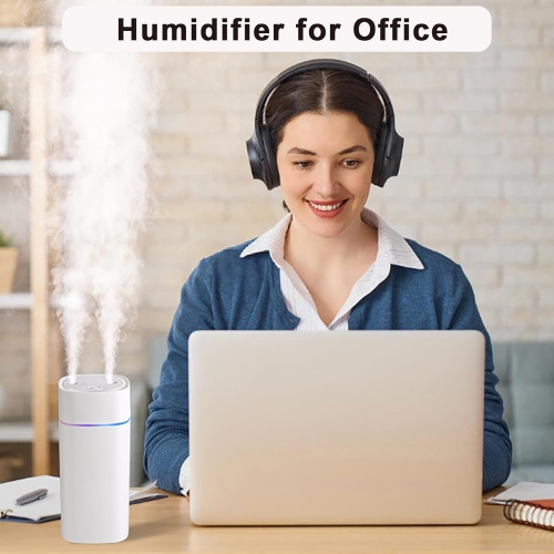 Humidifier for Plants Double Spray,Small Humidifier for Office Bedroom Desk,Portable Humidifier for Car,Auto Shut-Off