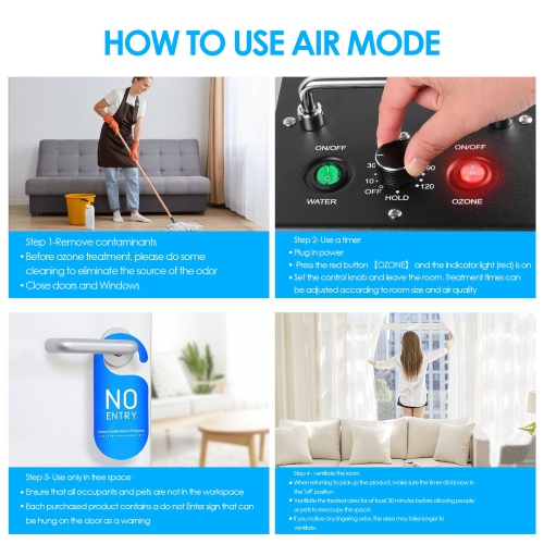 Machine de purification d'eau et d'air du générateur d'ozone Machine d'ozone pour l'ozone 30000&nbsp;mg/h Fumée pour la maison de voiture Odeur