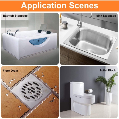 Drain Auger 25Ft Plumbing Snake,Drain Clog Remove Tool,Flexible Drain Auger Hair Clog Remover for Kitchen Bathroom Bathtub Sink