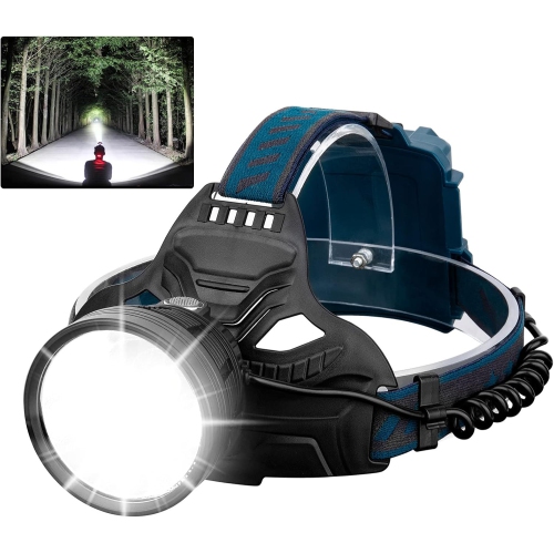 LED Rechargeable Headlamps,1800 Lumens Super Bright Headlamp Flashlight