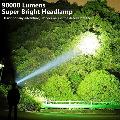 LED Rechargeable Headlamps,1800 Lumens Super Bright Headlamp Flashlight