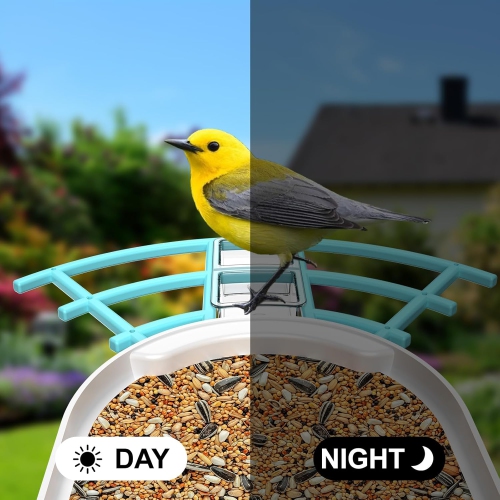 Mangeoire intelligente avec caméra AI Identification des espèces d'oiseaux, Capture automatique des vidéos d'oiseaux, Vue en direct, Cabane à oiseaux