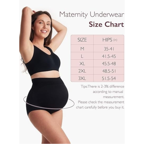 Momcozy Women's Maternity High Waist Underwear Pregnancy Soft Seamless Maternity Underwear Over Bump