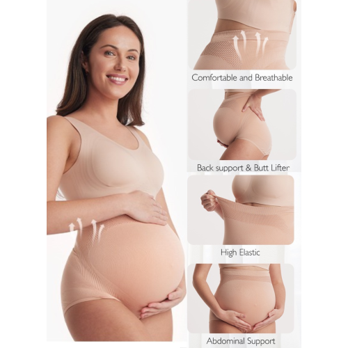 Momcozy Women's Maternity High Waist Underwear Pregnancy Soft Seamless Maternity Underwear Over Bump