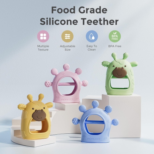 Momcozy Baby Teether Toys | Baby Teething Toys | Baby Teething Relief | Food Grade Silicone Teether Baby Toys | Baby Teether 0-6 Months | Teething
