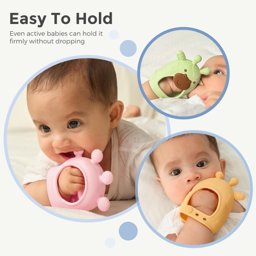 Momcozy Baby Teether Toys | Baby Teething Toys | Baby Teething Relief | Food Grade Silicone Teether Baby Toys | Baby Teether 0-6 Months | Teething