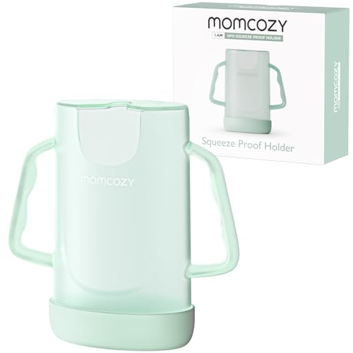 Momcozy Squeeze Pouch Holder for Food Pouches and Drink Boxes, Baby Pouch Holder Allows Baby to Self-feed and Avoid Messes, Baby Food Pouch Holder Ha
