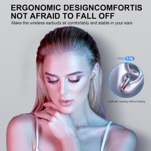 Kicoeon Wireless Earbuds, 2025 Bluetooth 5.4 Headphones with 4 ENC Mic, HiFi Stereo Bluetooth Earbuds, 48H Wireless Headphones Dual LED Display, IPX7