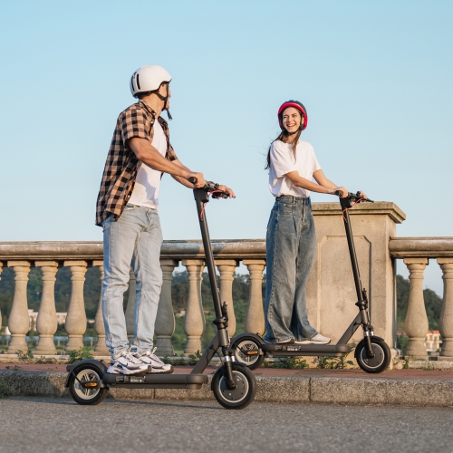 5TH WHEEL BS14 Adult Electric Scooter - 40KM Range & 32KM/H, 400W Motor, 10" Solid Tires, Dual Suspension, Turn Signals & Ambient Light