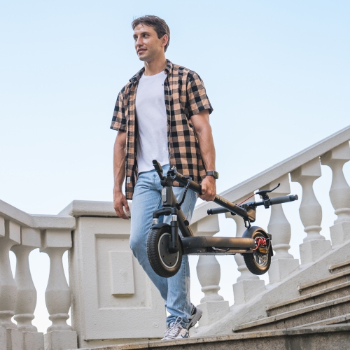 5TH WHEEL BS14 Adult Electric Scooter - 40KM Range & 32KM/H, 400W Motor, 10" Solid Tires, Dual Suspension, Turn Signals & Ambient Light