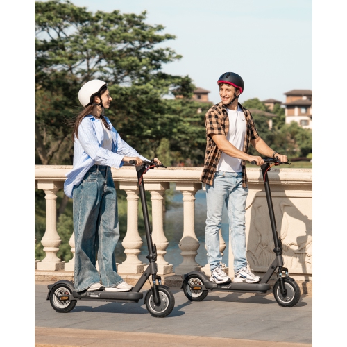5TH WHEEL BS14 Adult Electric Scooter - 40KM Range & 32KM/H, 400W Motor, 10" Solid Tires, Dual Suspension, Turn Signals & Ambient Light