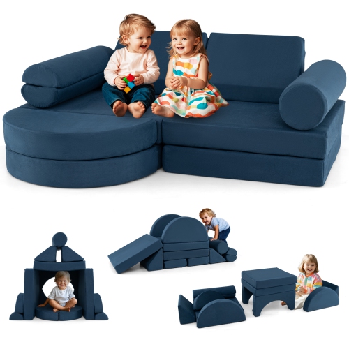 Gymax 13 PCS Modular Kids Play Couch Versatile Toddler Sectional Sofa Set