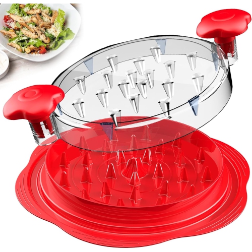 Déchiqueteur de poulet grand format avec brosse et fourchette, déchiqueteuse à viande visible, bande antidérapante robuste, poignée ergonomique, sans