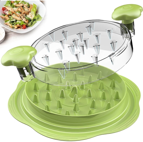 Déchiqueteur de poulet grand format avec brosse et fourchette, déchiqueteuse à viande visible, bande antidérapante robuste, poignée ergonomique, sans
