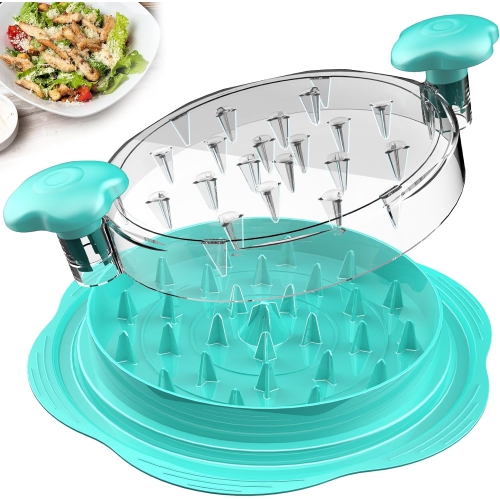 Déchiqueteur de poulet grand format avec brosse et fourchette, déchiqueteuse à viande visible, bande antidérapante robuste, poignée ergonomique, sans