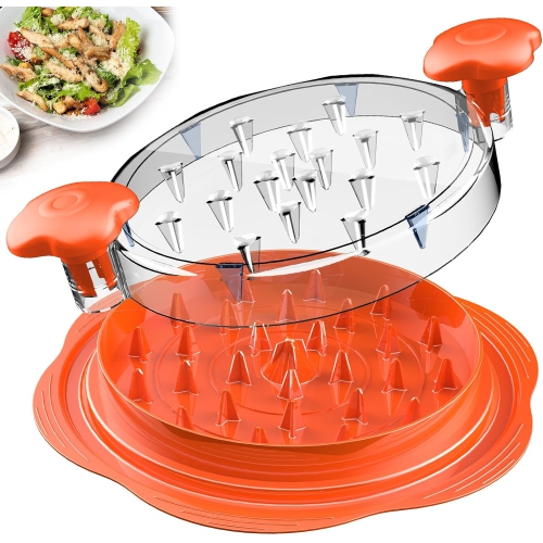 Déchiqueteur de poulet grand format avec brosse et fourchette, déchiqueteuse à viande visible, bande antidérapante robuste, poignée ergonomique, sans