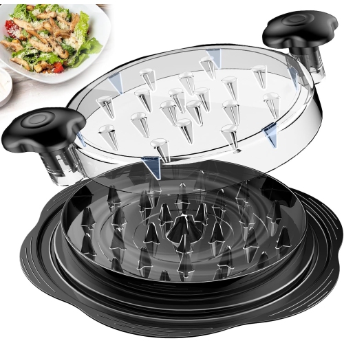 Déchiqueteur de poulet grand format avec brosse et fourchette, déchiqueteuse à viande visible, bande antidérapante robuste, poignée ergonomique, sans
