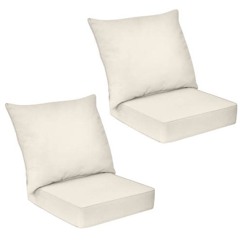 GYMAX  2PCs Deep Seat Chair Cushion Pads Set Indoor/outdoor W/ Rope Belts