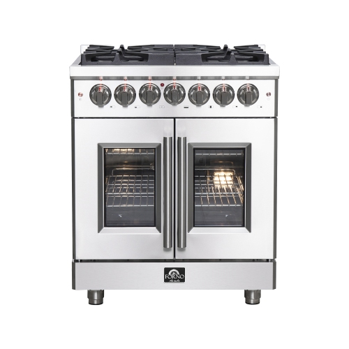 Forno Massimo – Cuisinière biénergie à deux portes de 30 po, 4 brûleurs, four à convection véritable