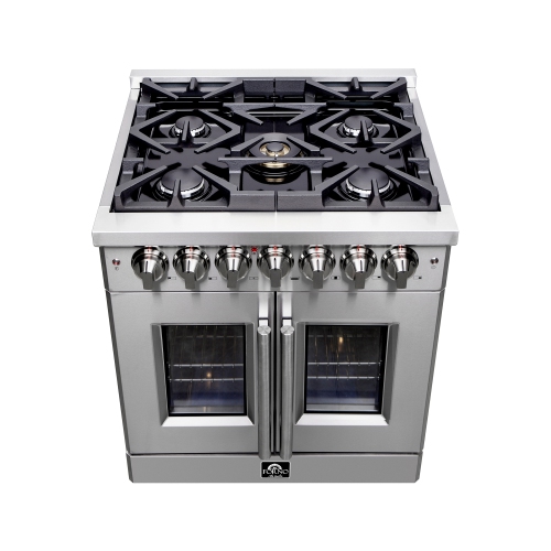 Forno Massimo – Cuisinière biénergie à deux portes de 30 po, 4 brûleurs, four à convection véritable