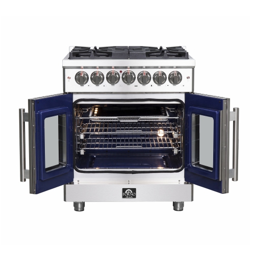 Forno Massimo – Cuisinière biénergie à deux portes de 30 po, 4 brûleurs, four à convection véritable