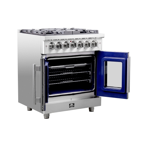 Forno Massimo – Cuisinière biénergie à deux portes de 30 po, 4 brûleurs, four à convection véritable