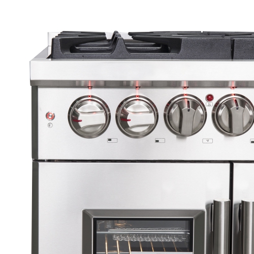 Forno Massimo – Cuisinière biénergie à deux portes de 30 po, 4 brûleurs, four à convection véritable