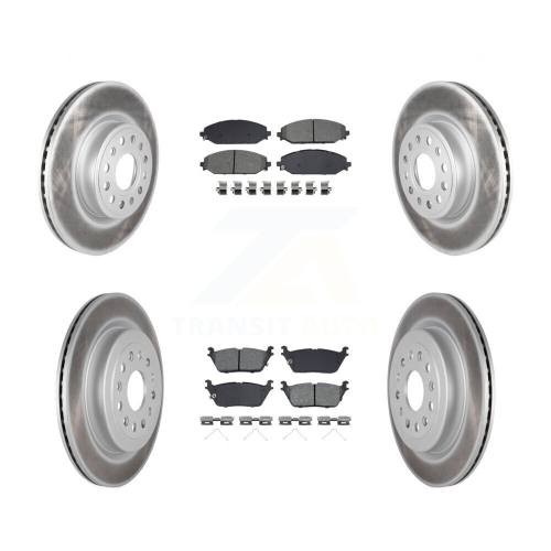 TRANSIT AUTO  Front Rear Coated Disc Brake Rotors And Semi-Metallic Pads Kit for Ram 1500 Kgs-102423