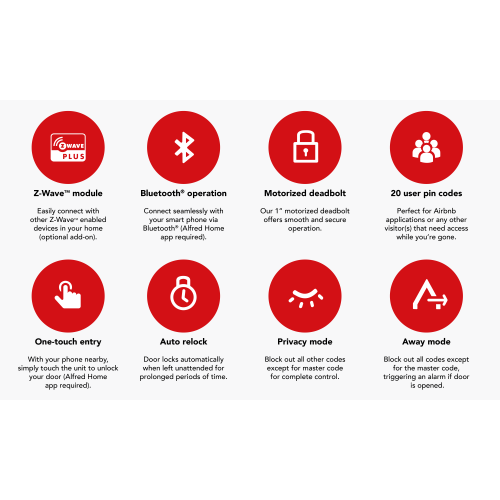 Serrure intelligente à écran tactile Bluetooth DB2 d'Alfred - Doré - Remis à neuf