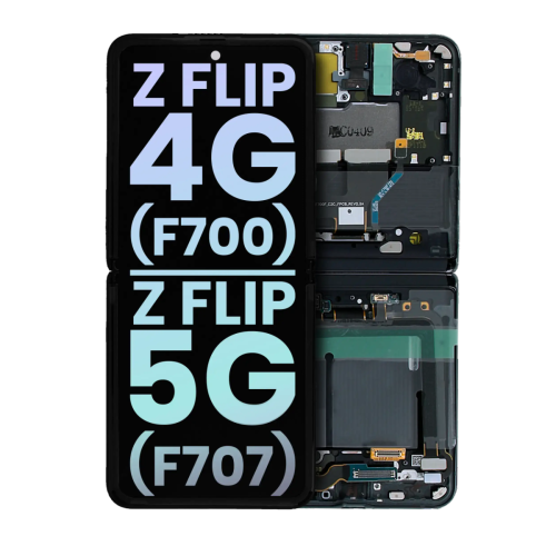 ESOURCE PARTS  Replacement Inner Oled Assembly With Frame Compatible With Samsung Galaxy Z Flip 4G (F700) (Service Pack) (Mirror Black)