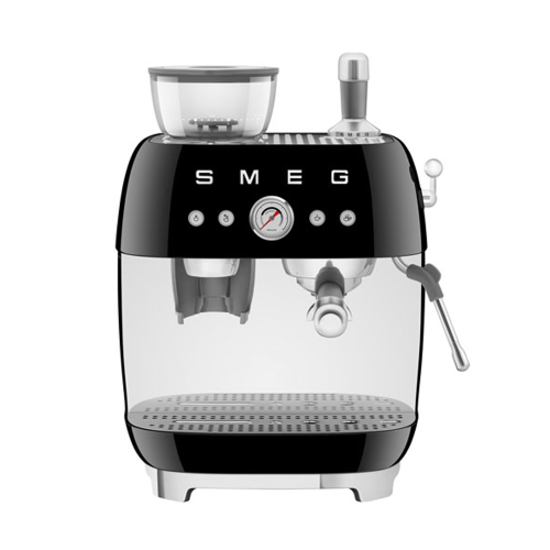 Open Box-Smeg Manual Espresso Coffee Machine with Frother & Coffee Grinder EGF03BLUS- Black