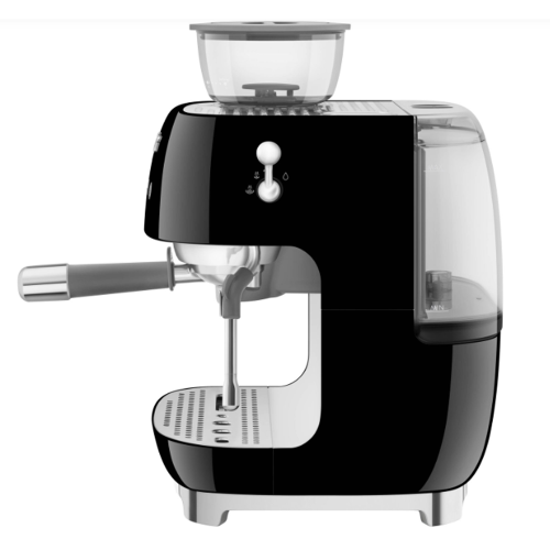 Open Box-Smeg Manual Espresso Coffee Machine with Frother & Coffee Grinder EGF03BLUS- Black