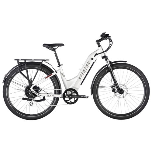 Open Box - Aventon Level.2 Step-Through 500W Electric City Bike with up to 96km Battery Range - Small/Medium - Polar