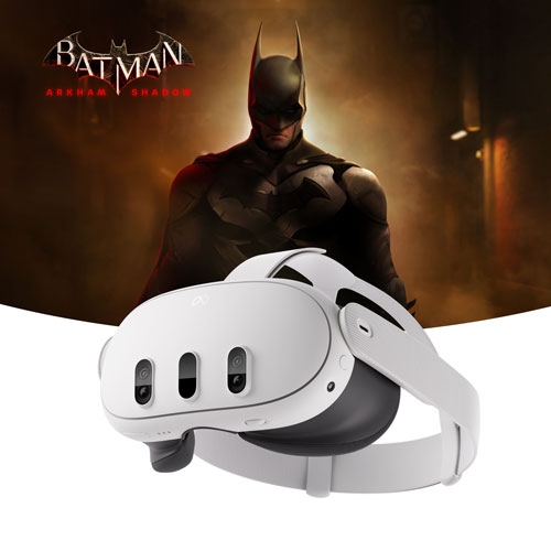 Image 1 de 1.. Boîte ouverte - Casque de réalité virtuelle Meta Quest 3 512&nbsp;Go avec manettes Touch Plus et Batman: Arkham Shadow