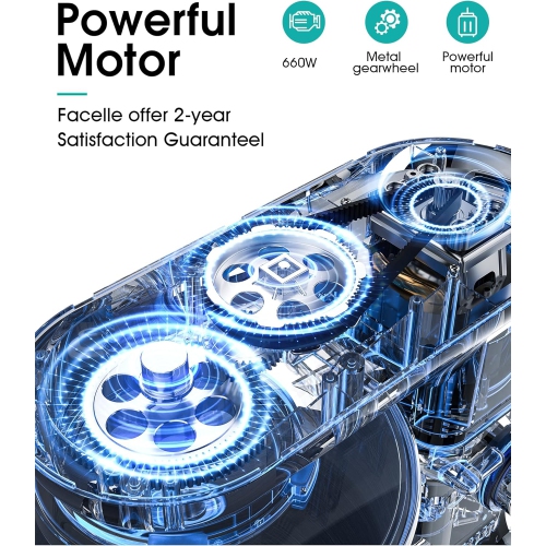 Facelle 660W Household Stand Mixer, 6-Speed Tilt-Head Dough Mixer, 6.5 QT Stainless Steel Bowl, Cake Mixer with Dough Hook/Whisk/Beater for Baking,