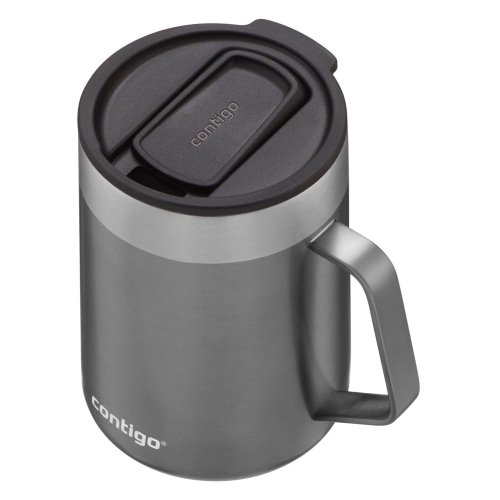Contigo - Streeterville Stainless Steel Travel Mug with Handle, Sliding Lid, Insulated, 14oz / 414ml, Sake Gray