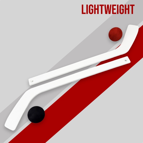 PRISP 4-Piece Mini Hockey Set - 2 Mini Sticks & 2 Balls Knee Hockey Kit; Sports Gift for Indoors, Basement, Garage