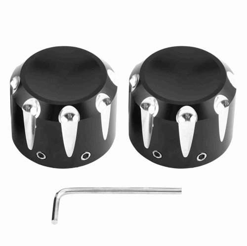 Image 1 of 10.. 2pcs CNC Aluminum Motorcycle Front Axle Skull Nut Bolt Cover Cap