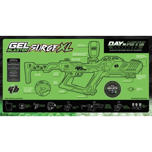 Gel Blaster Surge XL Day N' Nite - Jeux pour l'extérieur - 14 ans et plus