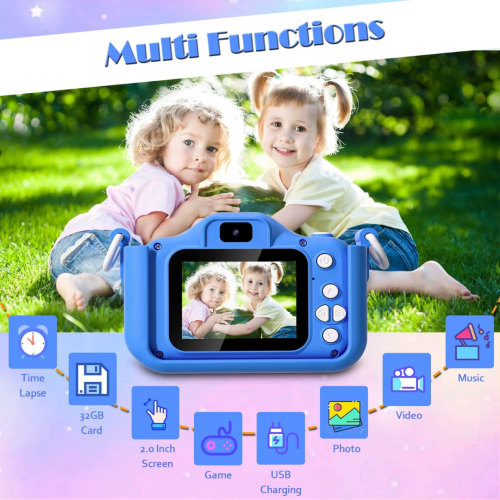 Kids Camera Toddler Camera for Girls, Christmas Birthday Gifts for Girls Age 3-6, Kids Digital Camera for 7 8 9 10 12 Year Old, Selfie Camera for