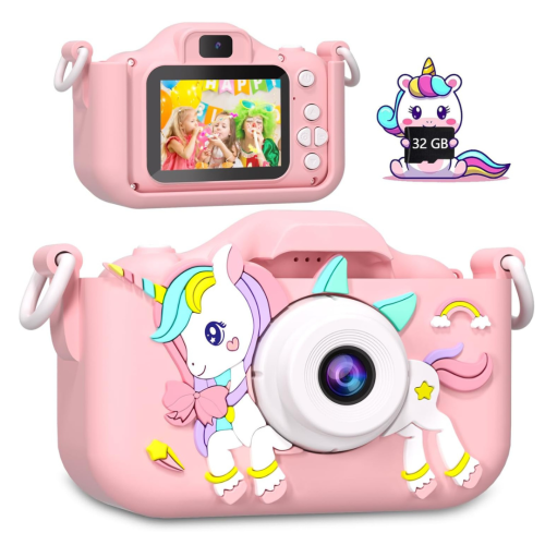 Kids Camera Toddler Camera for Girls, Christmas Birthday Gifts for Girls Age 3-6, Kids Digital Camera for 7 8 9 10 12 Year Old, Selfie Camera for