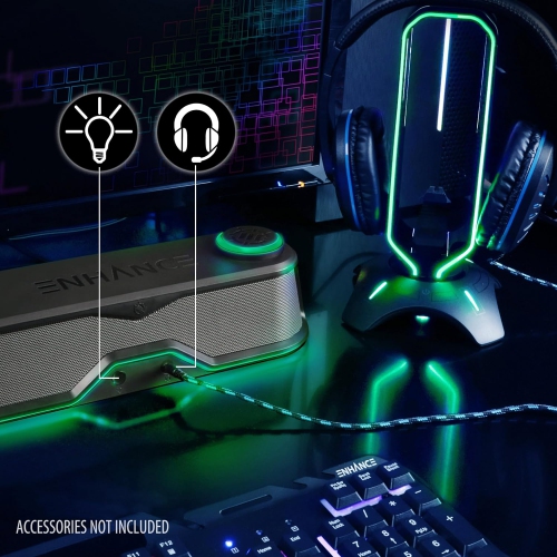 ENHANCE SB1 Computer Speakers High Excursion Soundbar - USB Powered Computer Sound Bar, Under Monitor Speaker with 10W Peak,